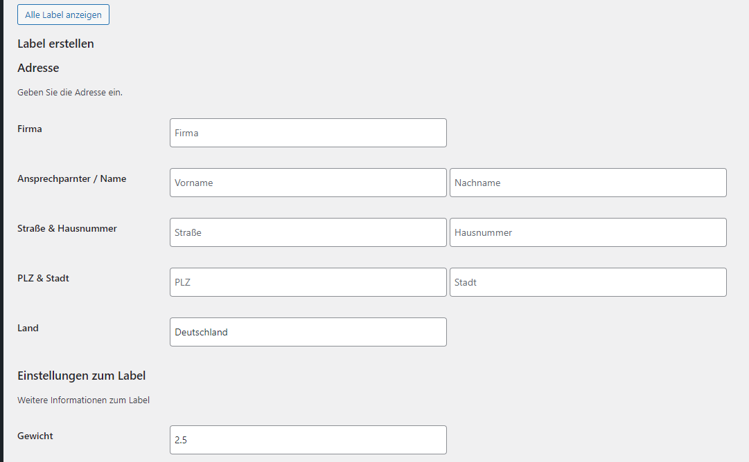 WooCommerce GLS Label – Bild 5
